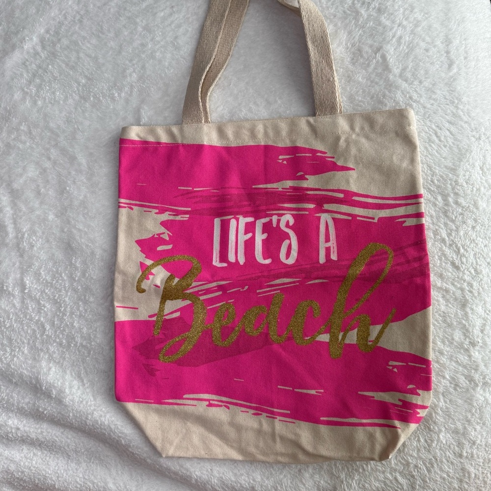 Mud Pie “Life’s a Beach” Canvas Tote - One Size